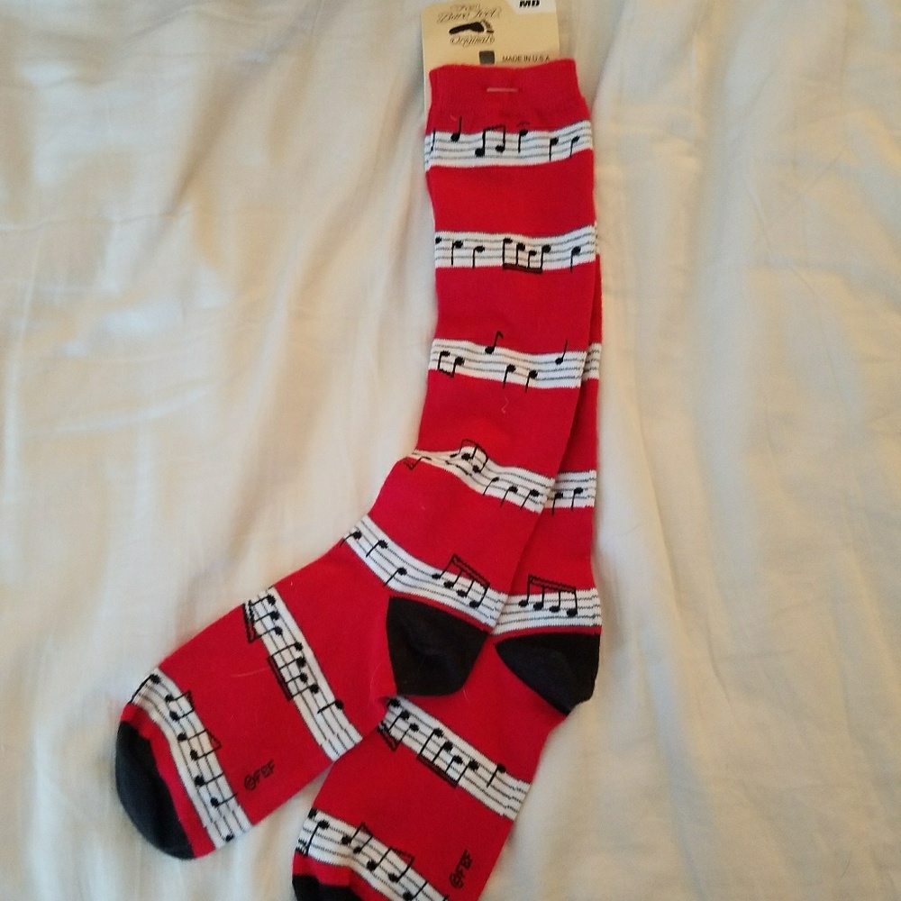 For Bare Feet Music Note Socks